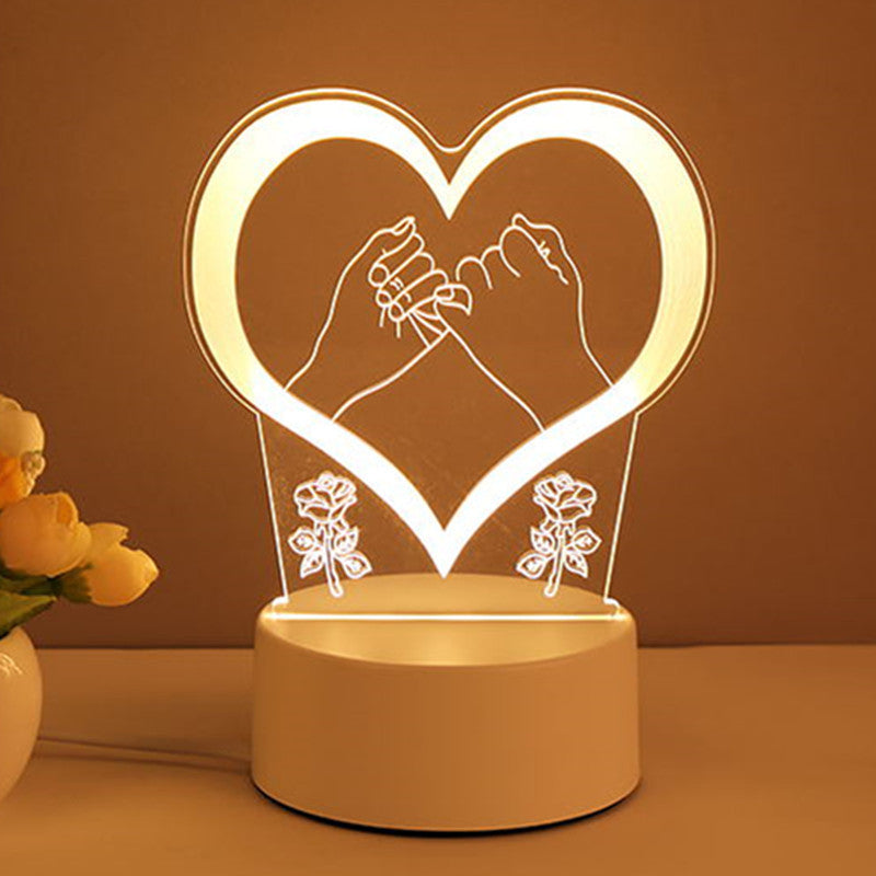 3D Lamp Acrylic USB LED Night Lights Neon Valentines Day Gifts