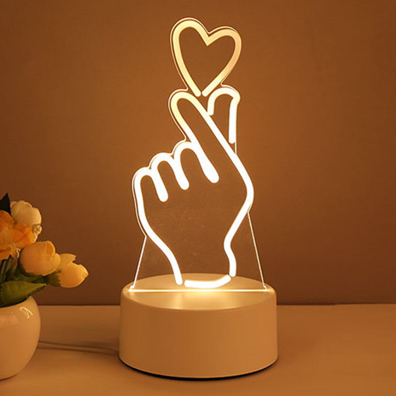 3D Lamp Acrylic USB LED Night Lights Neon Valentines Day Gifts