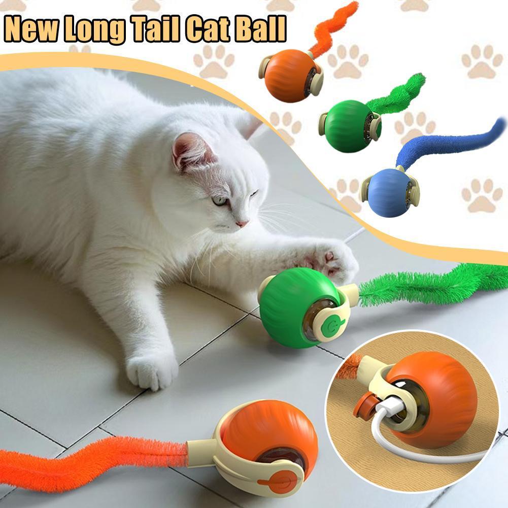 Pet Tug Ball Toy Motion-Activated Interactive Pets Cat Rolling Ball Toy With Bird Chirping Sound Pet Kitten Teaser Game Pet Products