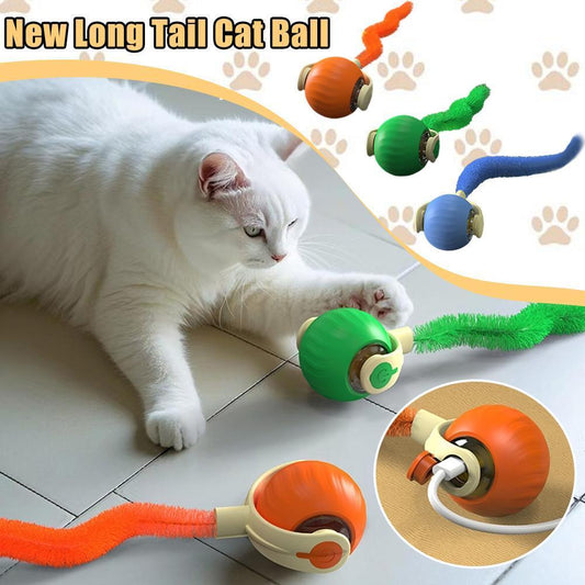 Pet Tug Ball Toy Motion-Activated Interactive Pets Cat Rolling Ball Toy With Bird Chirping Sound Pet Kitten Teaser Game Pet Products