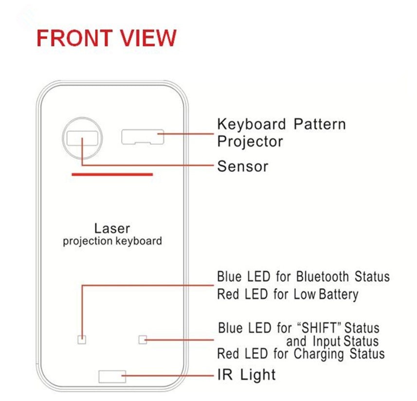 Virtual Laser Keyboard Bluetooth Wireless Projector Phone Keyboard For Computer Pad Laptop With Mouse Function