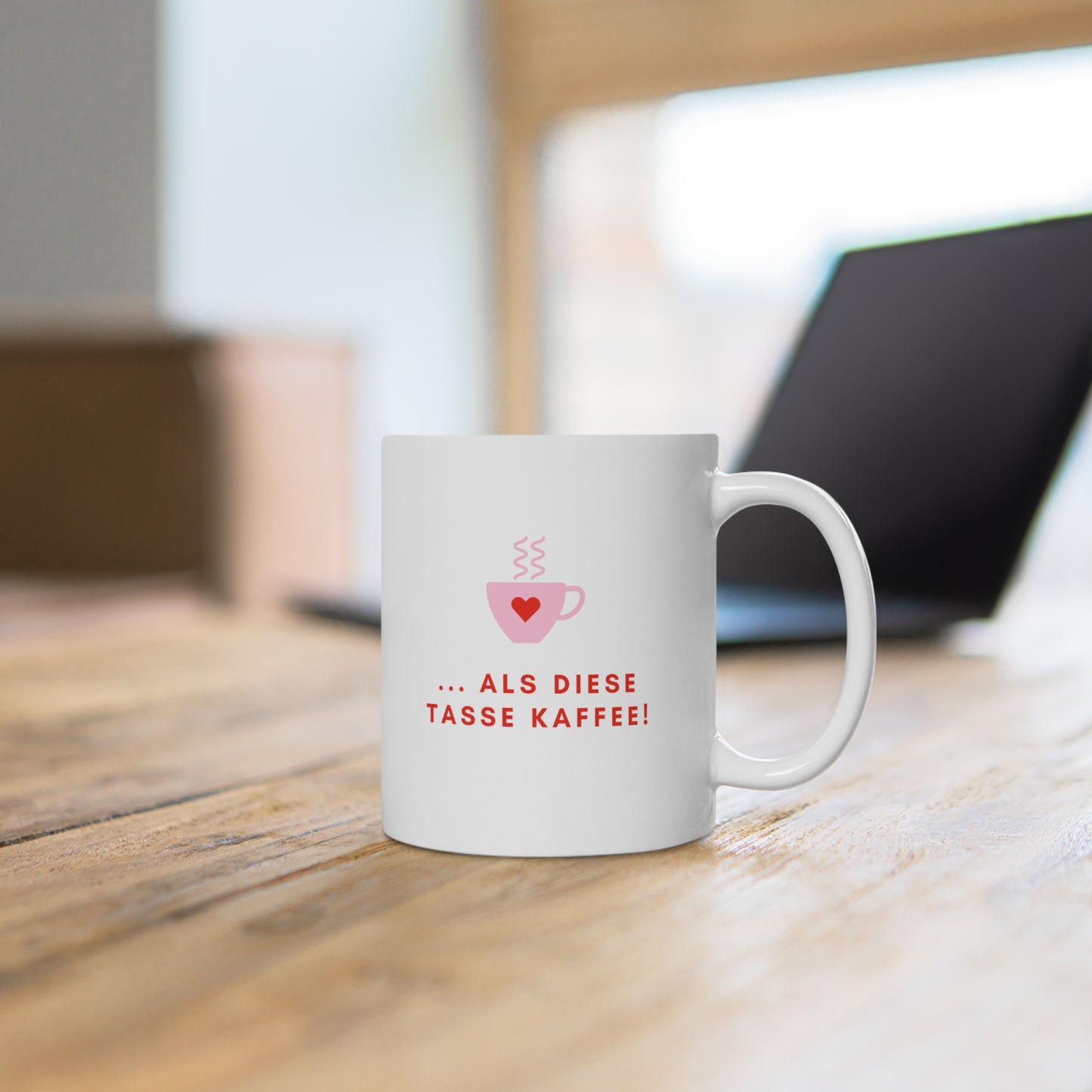 Kaffeetasse zum Valentinstag - 'Ich Liebe Dich Mehr'