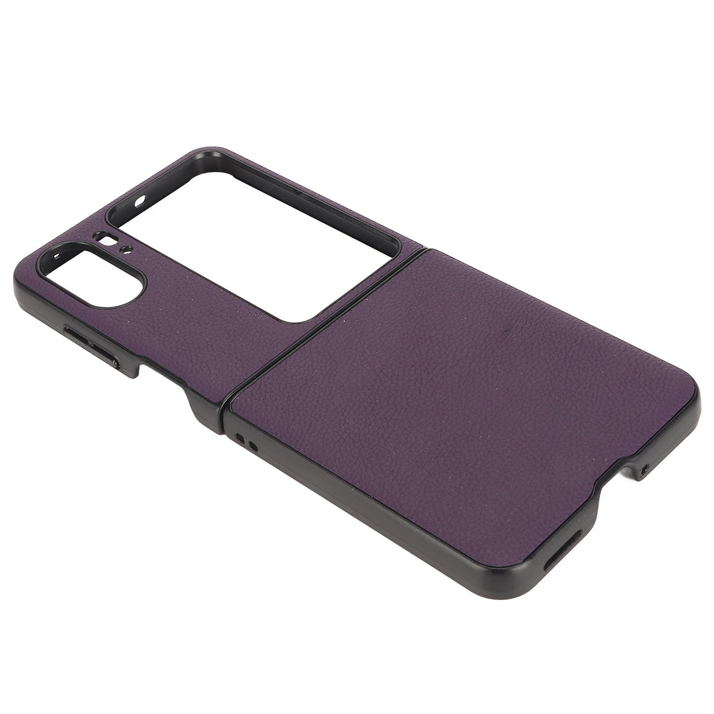 Case for Folding Phone Premium Genuine Leather Protective Anti Drop Cover for Find N2 Flip Purple