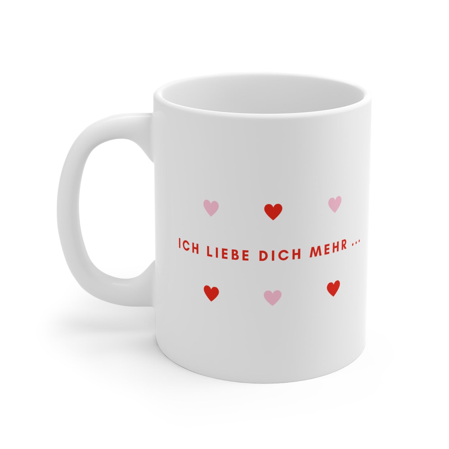 Kaffeetasse zum Valentinstag - 'Ich Liebe Dich Mehr'