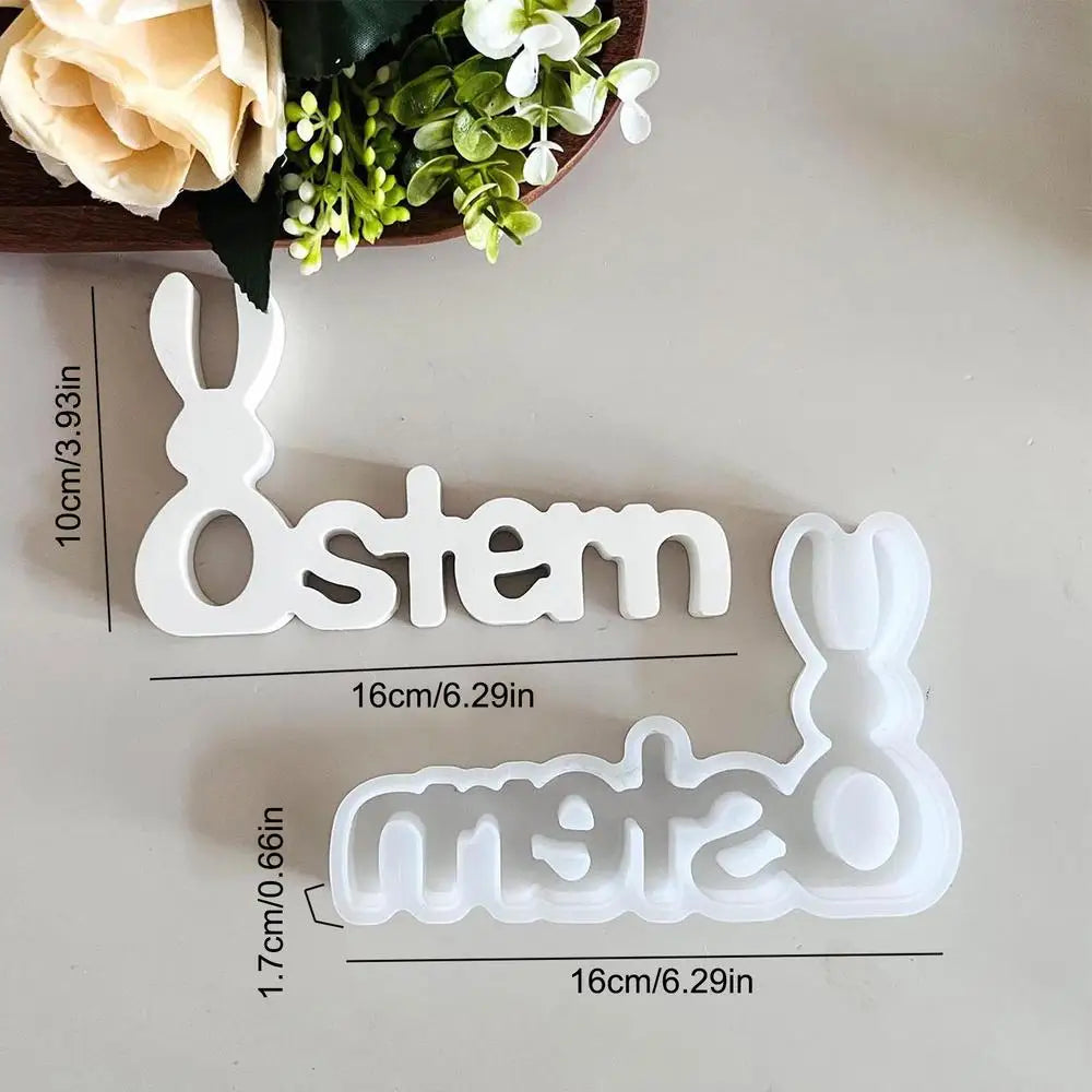 Easter 3D Letter Silicone Ornaments Mold – Vielseitige Gießform für Osterhasen und Buchstaben