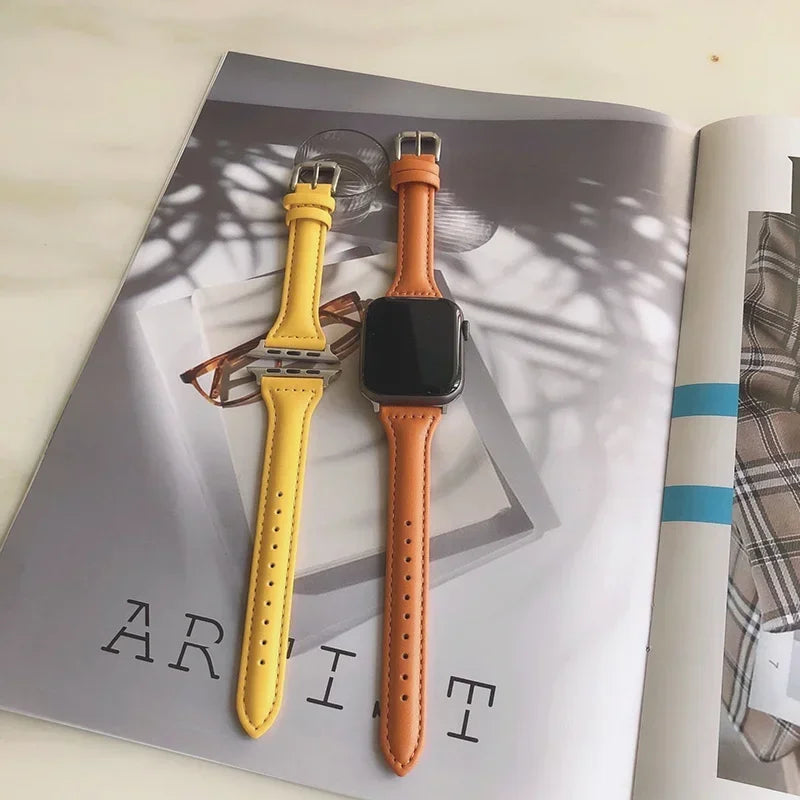 Slim Leather Strap für Apple Watch – Stilvolles und Elegantes Armband für Ihre Smartwatch