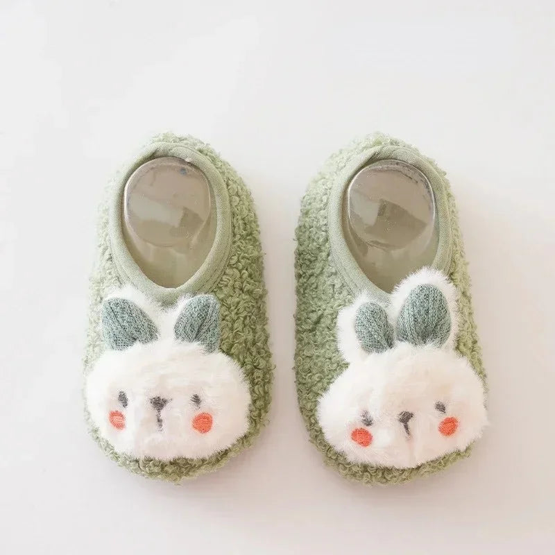 Cartoon Rabbit Baby Boden Socken – Kuschelige Plüsch Hausschuhe für Kleinkinder