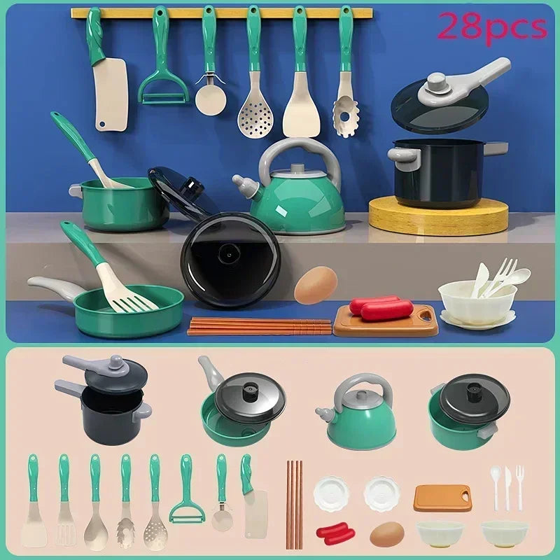 Kids Kitchen Toys Set – 28-teiliges Spielküchen-Zubehör für kreative Kochabenteuer!