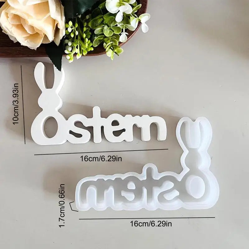 Easter 3D Letter Silicone Ornaments Mold – Vielseitige Gießform für Osterhasen und Buchstaben