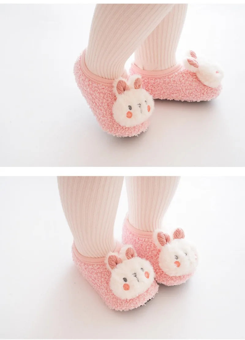 Cartoon Rabbit Baby Boden Socken – Kuschelige Plüsch Hausschuhe für Kleinkinder