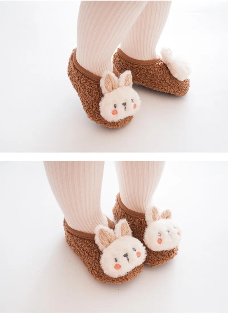 Cartoon Rabbit Baby Boden Socken – Kuschelige Plüsch Hausschuhe für Kleinkinder