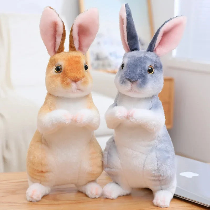 24 cm Niedlicher Stehender Hase – Simulierte Hasenpuppe für Ihre Osterfeier und Frühlingsgeschenke