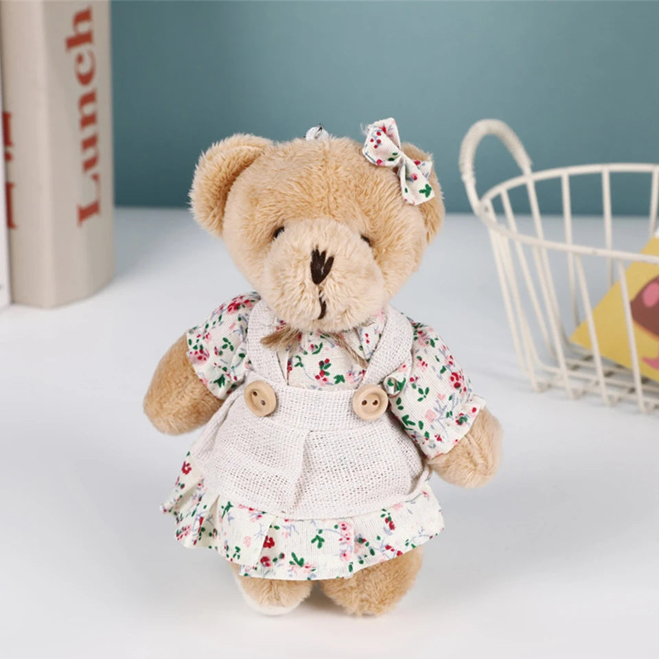 Yupsk Cute Wear Clothes Bear Plush Toy – Niedlicher Cartoon-Hase als Schlüsselanhänger und Dekoration