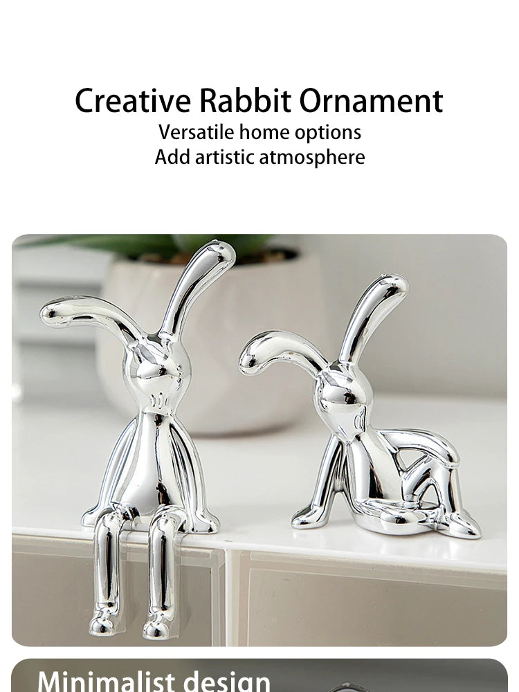 Skandinavische Langohren-Rabbit Statue – Elegante Dekoration für Ihr Zuhause