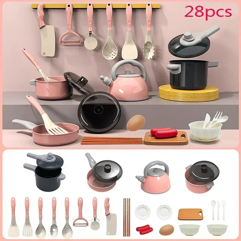 Kids Kitchen Toys Set – 28-teiliges Spielküchen-Zubehör für kreative Kochabenteuer!