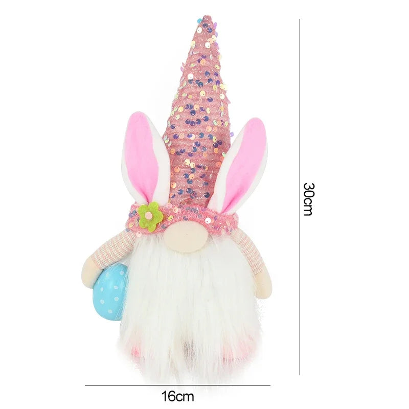 Easter LED Glowing Faceless Gnome Doll – Niedliches Hasenornament für Ihre Frühlings- und Osterdekoration