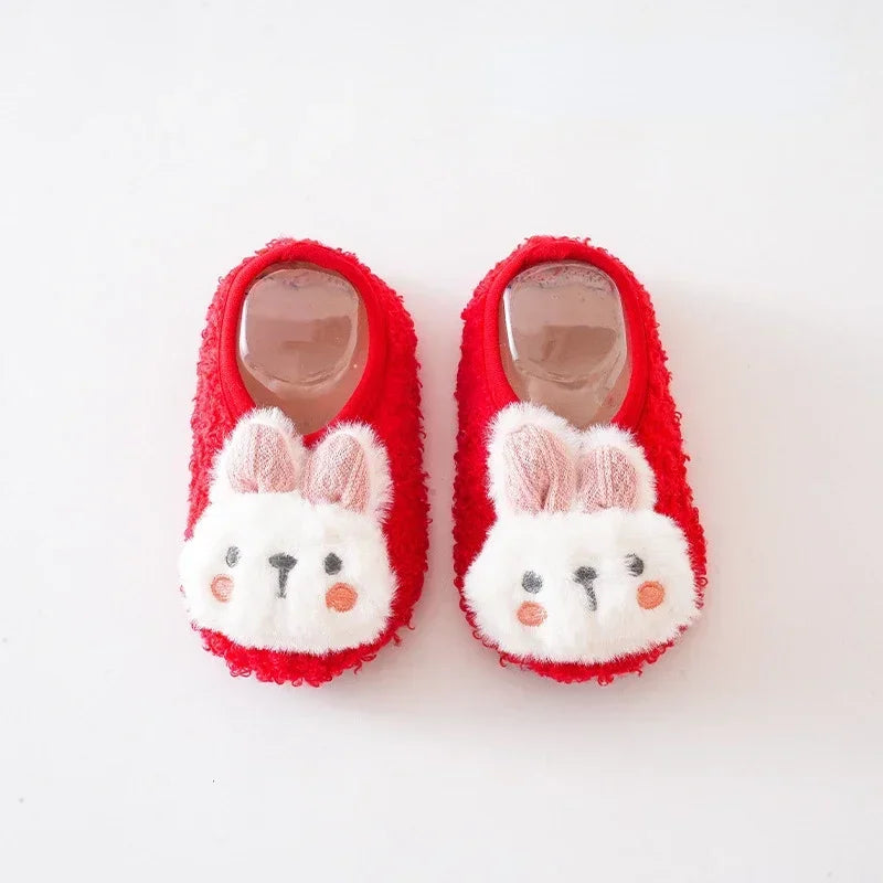 Cartoon Rabbit Baby Boden Socken – Kuschelige Plüsch Hausschuhe für Kleinkinder