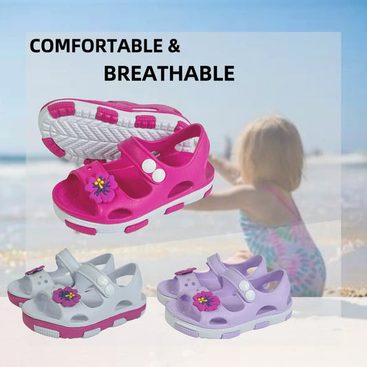 Solid Bow Children's Summer Shoes – Süße EVA Strand-Sandalen für Mädchen