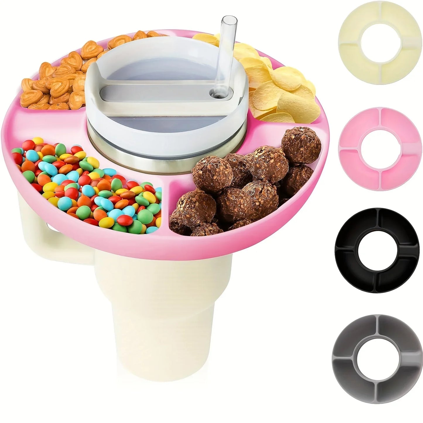 Silicone Snack Bowl mit 4 Fächern – Der perfekte Begleiter für Ihre Stanley Cup Erlebnisse!