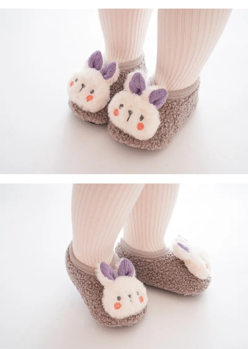 Cartoon Rabbit Baby Boden Socken – Kuschelige Plüsch Hausschuhe für Kleinkinder