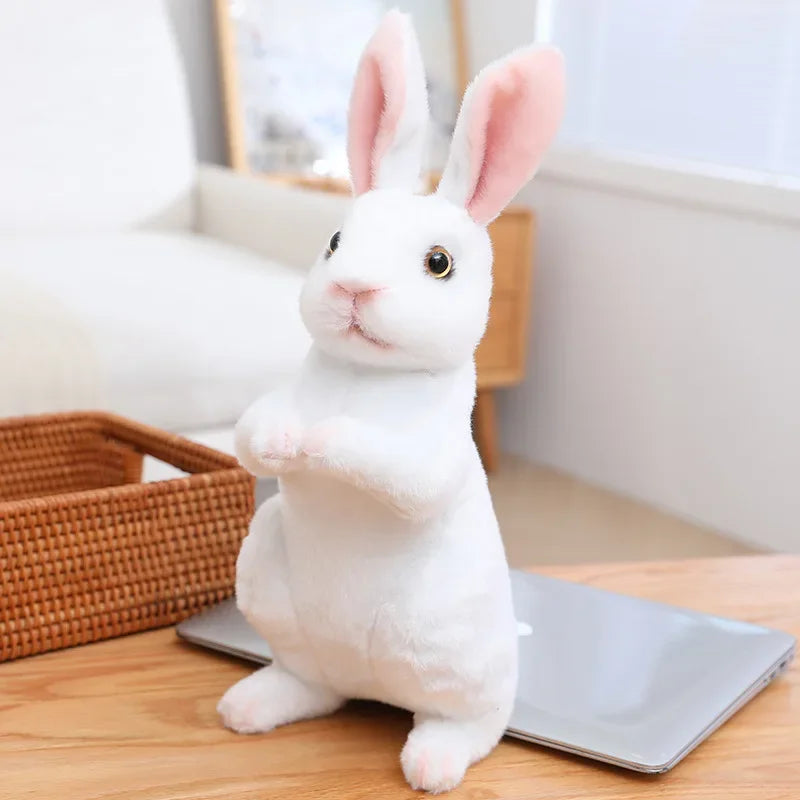 24 cm Niedlicher Stehender Hase – Simulierte Hasenpuppe für Ihre Osterfeier und Frühlingsgeschenke