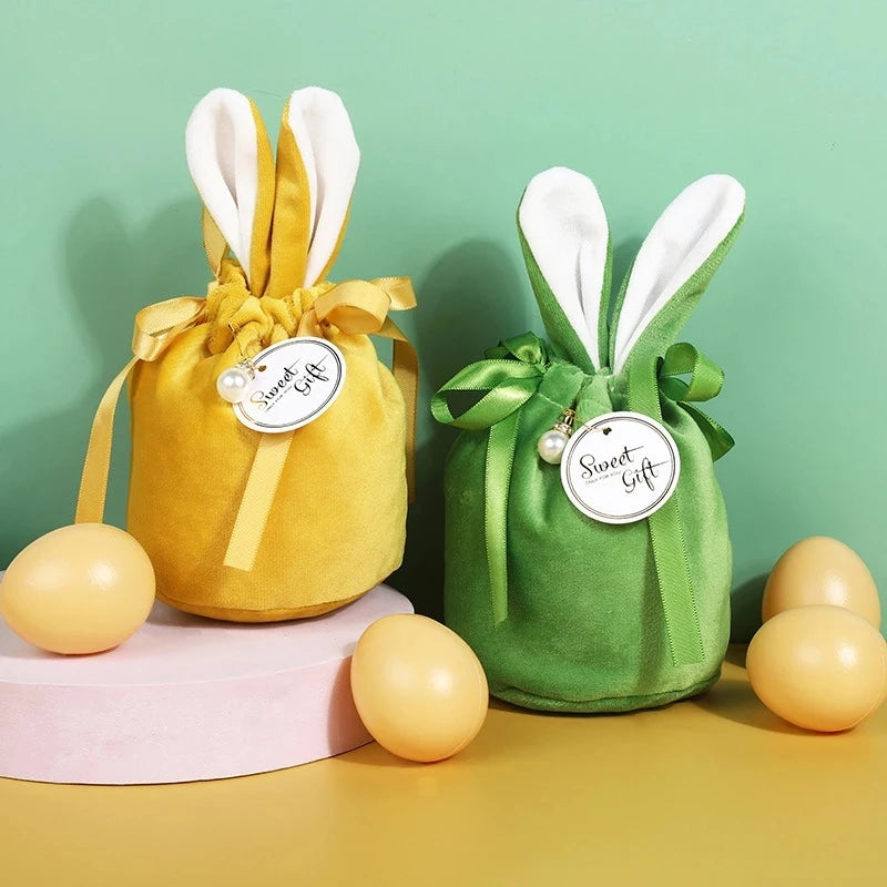 Niedliche Osterhasen-Taschen – Samtige Geschenkverpackungen für Schokolade, Süßigkeiten und Schmuck