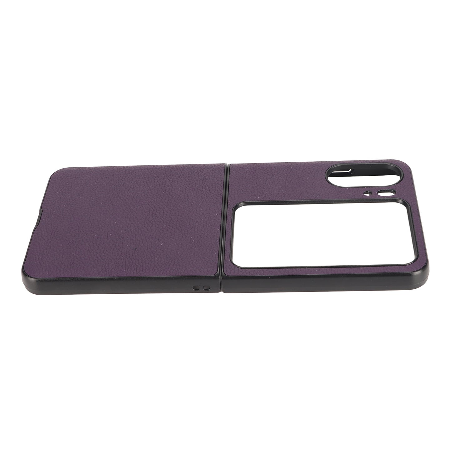 Case for Folding Phone Premium Genuine Leather Protective Anti Drop Cover for Find N2 Flip Purple