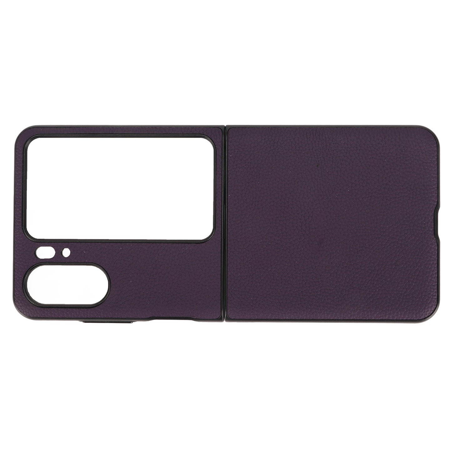 Case for Folding Phone Premium Genuine Leather Protective Anti Drop Cover for Find N2 Flip Purple